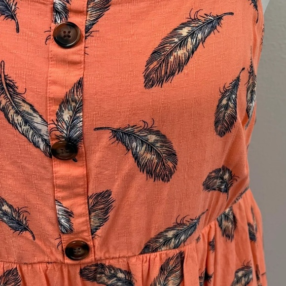 Torrid Coral Feather Cross Hatch Pinafore Midi Dress - Size 26 (4) - Picture 6 of 7